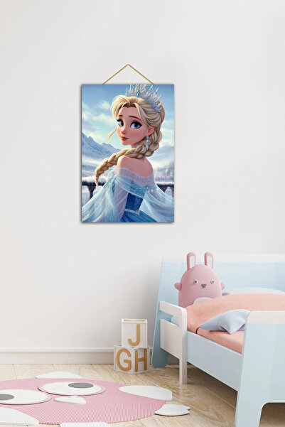 VAVDESİGN Karlar Ülkesi ELSA Çocuk Odası Ahşap Duvar Tablosu