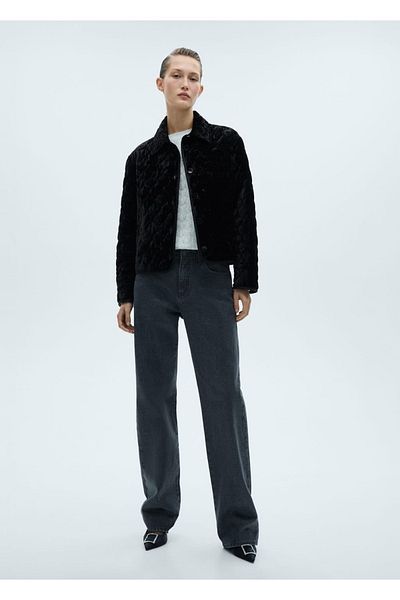 MANGO Woman Double Sided Quilted Velvet Jacket