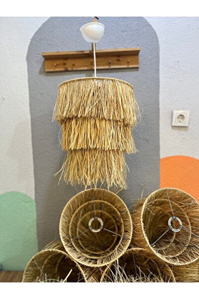 AY TASARIM MAKROME Rafya 3katlı bohem avize ,balkon aydınlatma ,cafe aydınlatma