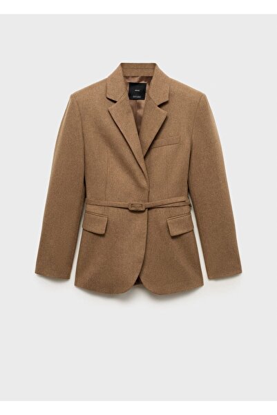 MANGO Woman Yün karışımlı blazer ceket