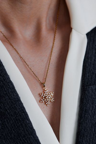 Miltonia Spinning Snowflake Steel Necklace