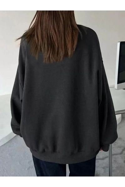Moda Asmira Plain Crew Neck Sweat - Black