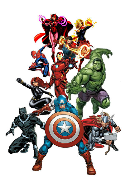Sticksy Marvel StickerTelefon Laptop Notebook Tablet Defter Matara Stiker Eti...