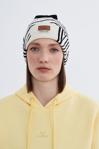 Nordbron White Patterned Soft Knitwear - Stretchy Double Fold Winter Rigi