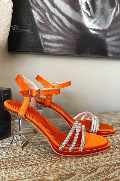 Bambi Orange Satin Women's Evening Dress Shoes05137010838