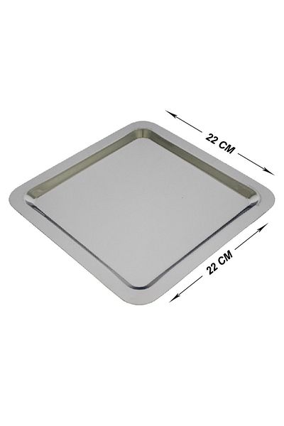MG HOME 1 Piece Inox No Accessories Steel Stainless Presentation Tray Coffee, Tea, Decorative Presentation Serving Tray