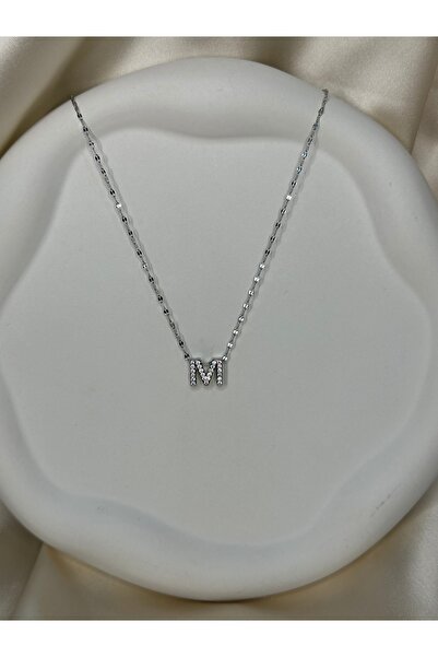 asal jewelry Zirkon Taşlı M Harf Kolye