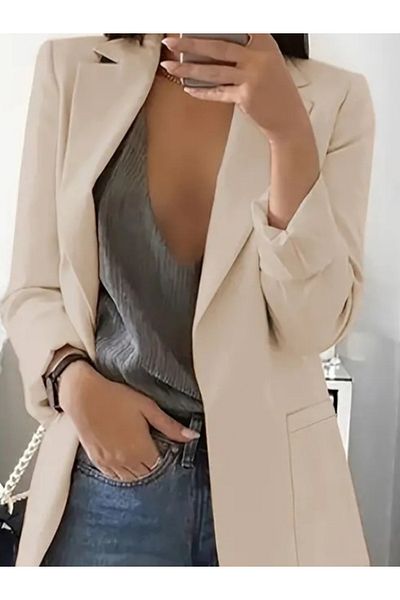 Viyamo Γυναικείο μπουφάν Atlas Blazer με μακρυμάνικο γιακά χωρίς κουμπιά