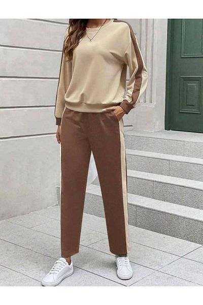 Vogueway Women's Two Thread Stripe Detailed Double Suit