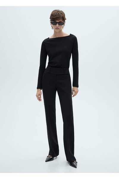 MANGO Woman Boat Neck Cotton T-shirt