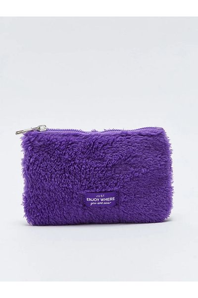 LC Waikiki Lcw Accessories Purple Plush Label Printed Women's Wallet