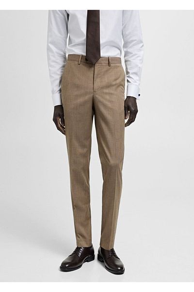 MANGO Man Milan Glen Plaid Fabric Trousers