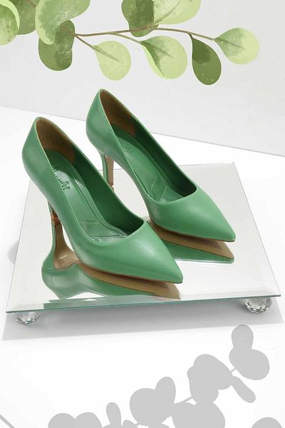 Bambi Green Women's Classic Heeled Shoes K01231304309