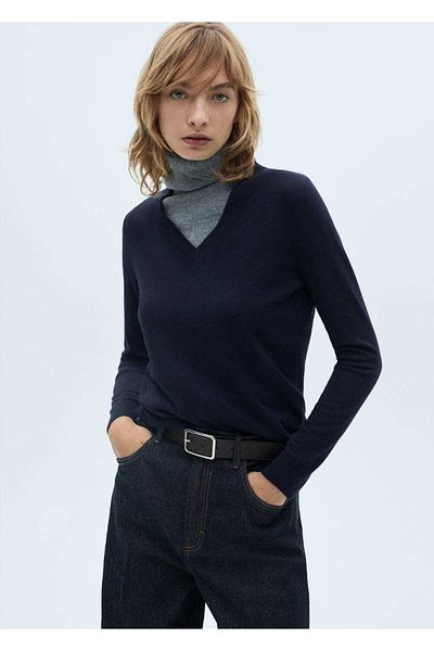 MANGO Woman V-Neck Knitwear Sweater