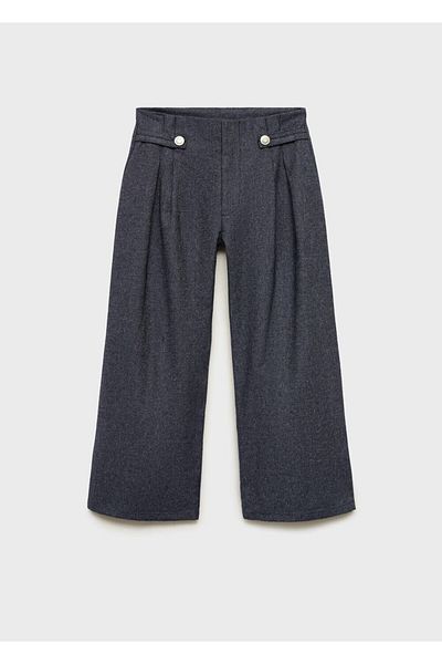 MANGO Kids Wideleg Cuffed Trousers