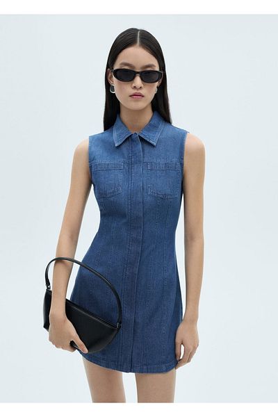 MANGO Woman Rochie scurta din denim