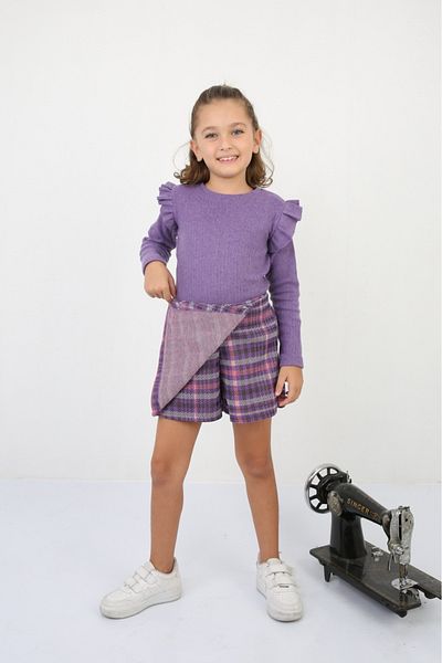 tunays shopping Girl's Top and Bottom Set with Shorts Skirt