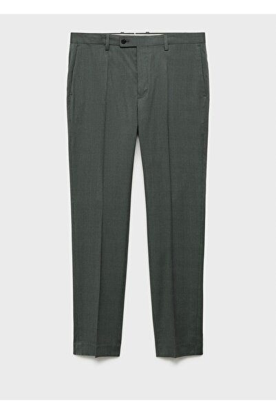 MANGO Man Milan glen ekose kumaş pantolon