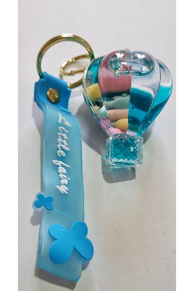 Modellino Kawaii Crystallized Watery Gift - Keychain Silicone Bracelet and Bag Ornament, Balloon with Turquoise Basket