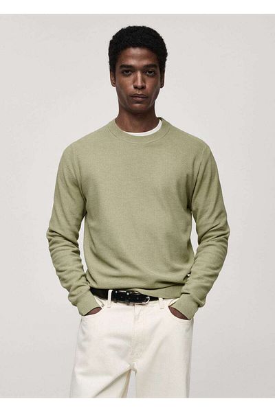 MANGO Man Microstructure Cotton Knitwear Sweater