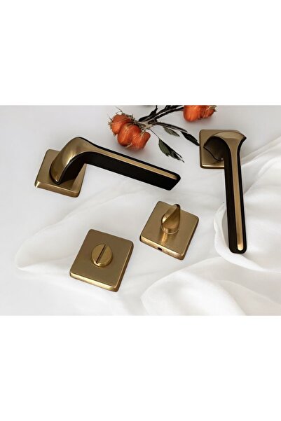 KOLDOOR ZK10 Titanium negru mat - Mâner de ușă de baie din Zamak cu rozetă pă...