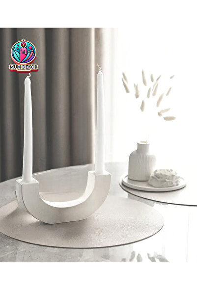 EMG DEKOR Büyük Dekoratif  U Şeklinde şamdan & Mumluk (Mumlar Dahil Değildir)