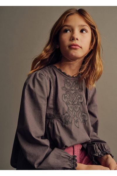 MANGO Kids Μπλούζα με κεντητική λεπτομέρεια