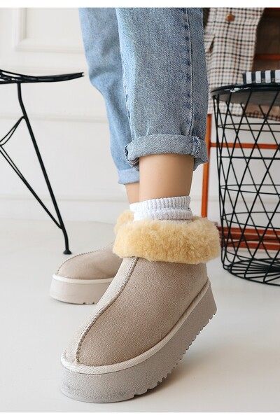BESKAR Edali Beige Suede Boots