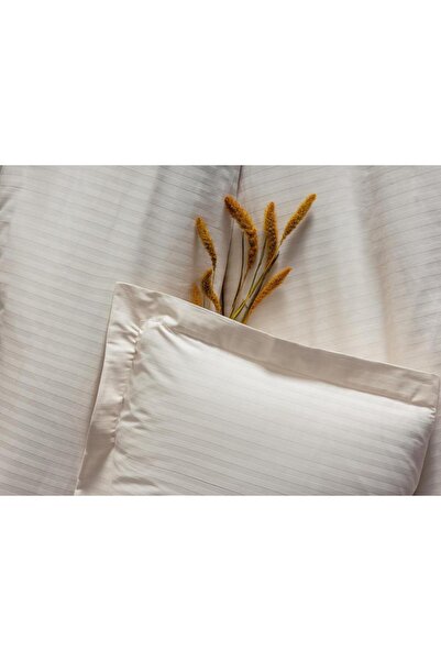 Ethab Ticaret Double Satin Nev Set Elegante Stripe Ecru