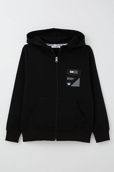 Breeze Boy's Cardigan Pocket Look with Rigging Detail 8-14 Years, Black