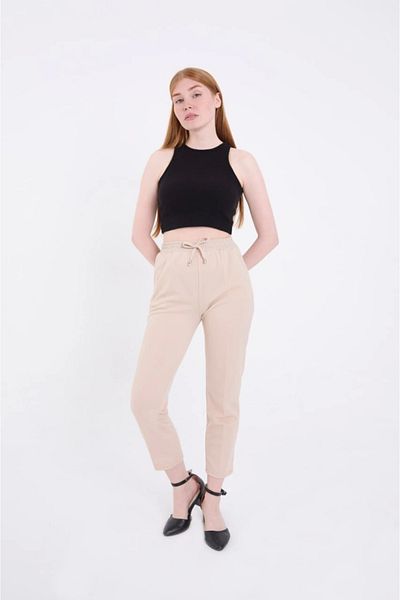KAZAK Beige Colored Basic Full Fit Sweatpants