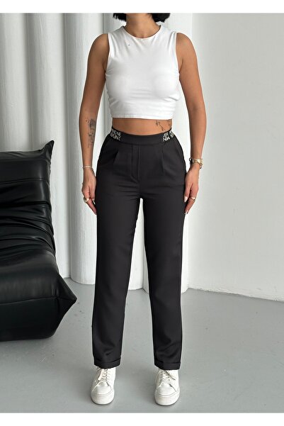 Kuzi Kadın beli lastikli yandan cepli pantolon