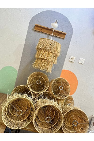 AY TASARIM MAKROME Rafya 3katlı bohem avize ,balkon aydınlatma ,cafe aydınlatma