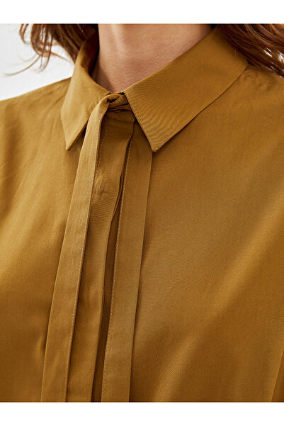 LC Waikiki Yeşil Poplin Kadın Gömlek Tunik