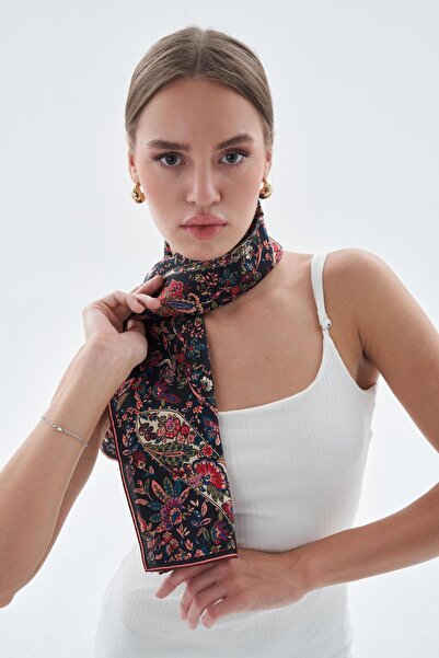BBDBOUTIQUE Doğanın Harmanı-Paisley Şal Desen %100 İpek Twill Fular