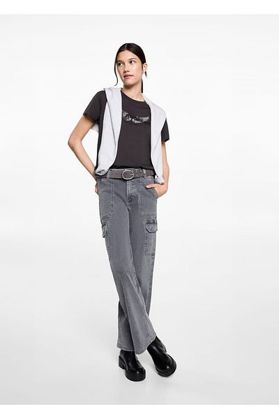 Mango Teen Tricou din bumbac cu model