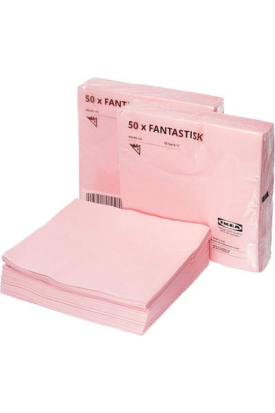 IKEA Fantastisk Fly Pink Napkin - 33X33 Cm, 50 Pcs