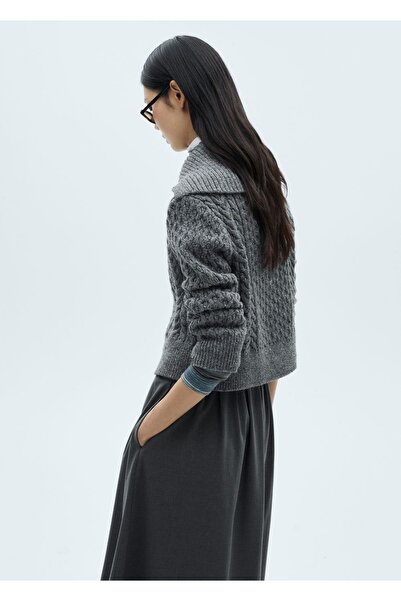 MANGO Woman Kırçıllı örgü desenli hırka