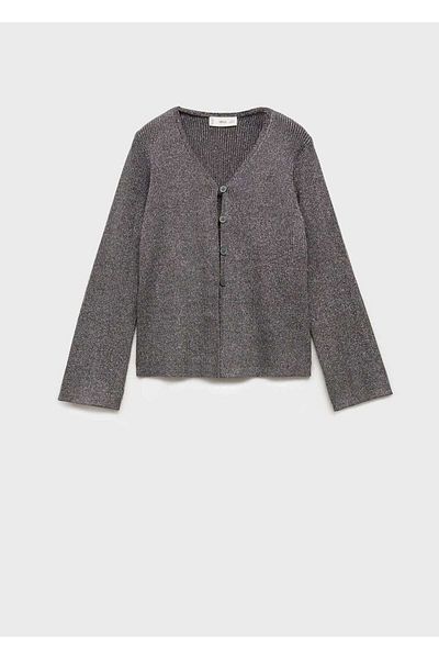 MANGO Kids Πλεκτή ζακέτα Lurex