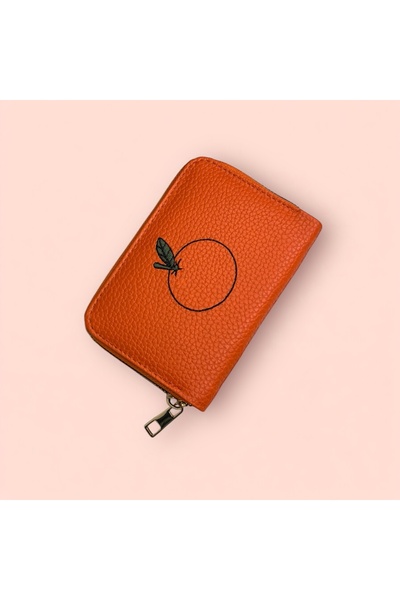 ÖZTÜRK DERİ Women's Orange Wallet Orange Zipper Hand Bag Wallet