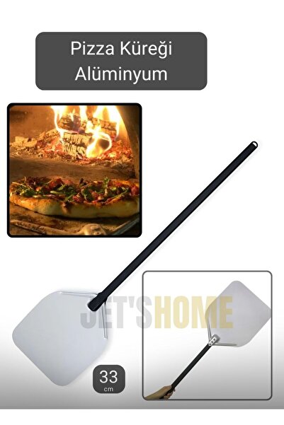 Jet's Home Pizza Küreği Alüminyum Lahmacun Küreği Saplı Fırın Küreği Asılabil...
