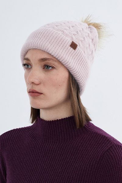 Nordbron Pink Knitwear Winter Basic Cambria - Soft, Stretchy and Pompom Logo