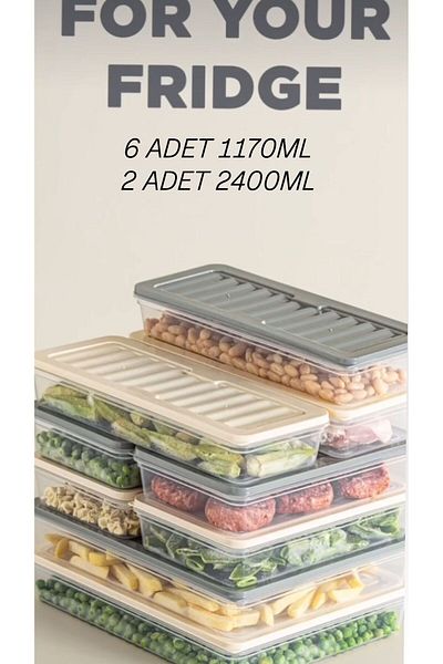 VİZYON Horizontal Refrigerator Ice Holder Organizer Refrigerator Storage Container Microwave Container Message for Color