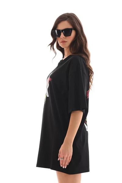 JANES Μπλουζάκι Unisex Crew Neck Printed Oversize - Μαύρο