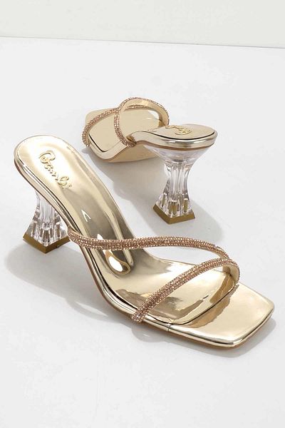 Bambi Goldverspiegelte Damen-Hausschuhe K04823004039
