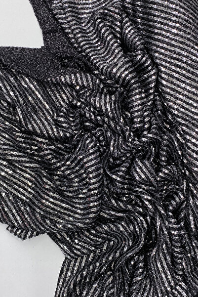 Marsilyan قماش ترتر مخطط ملتحي قماش ترتر فستان سهرة خطوبة زفاف أسود