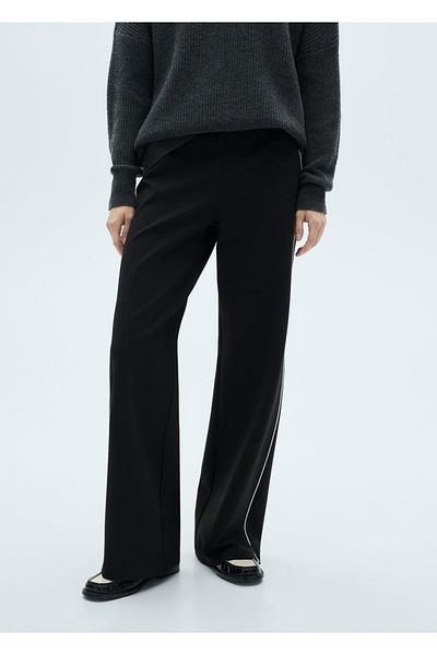 MANGO Woman Contrast Striped Knitwear Pants