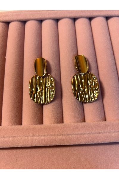 SMCHOME Vintage Gold Gold Color Irregular Wavy Earrings