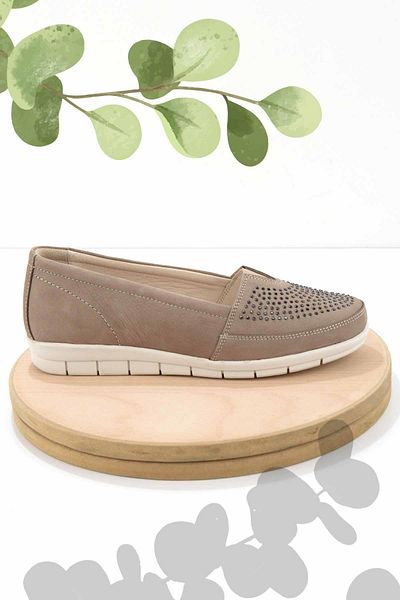 Bambi Dámské mokasíny z pravé kůže Cream Nubuck01269254801