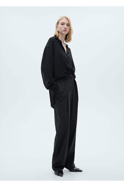 MANGO Woman Pleated Straight Cut Trousers